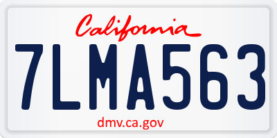 CA license plate 7LMA563