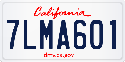 CA license plate 7LMA601