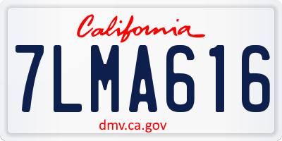 CA license plate 7LMA616