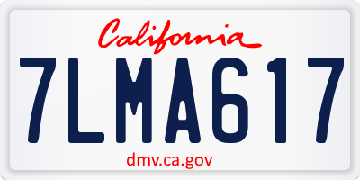 CA license plate 7LMA617