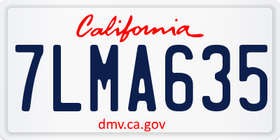 CA license plate 7LMA635