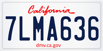 CA license plate 7LMA636