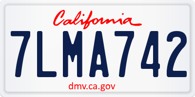 CA license plate 7LMA742