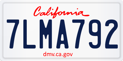 CA license plate 7LMA792