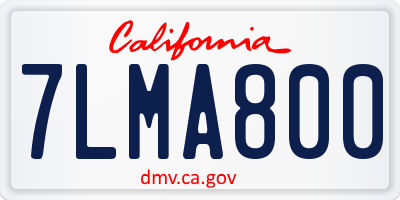 CA license plate 7LMA800