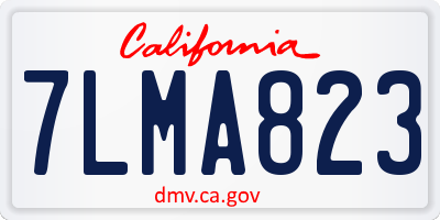 CA license plate 7LMA823