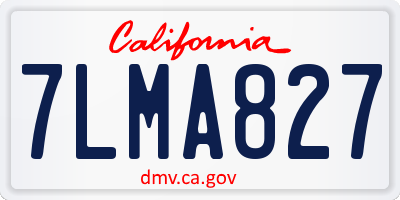 CA license plate 7LMA827