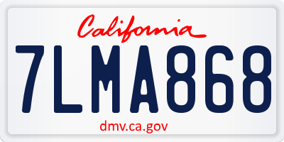 CA license plate 7LMA868