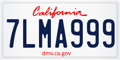 CA license plate 7LMA999