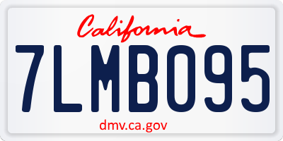 CA license plate 7LMB095