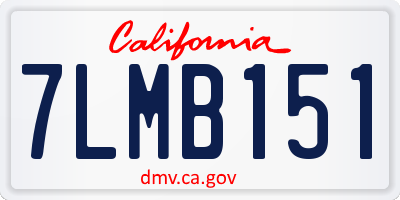 CA license plate 7LMB151