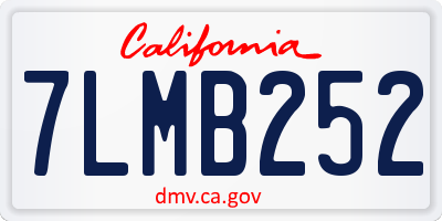 CA license plate 7LMB252