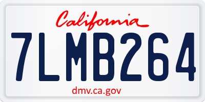 CA license plate 7LMB264