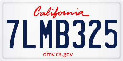 CA license plate 7LMB325