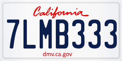 CA license plate 7LMB333