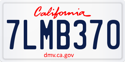 CA license plate 7LMB370