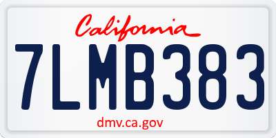 CA license plate 7LMB383