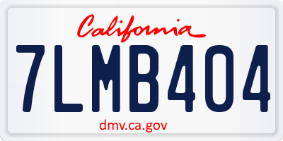 CA license plate 7LMB404