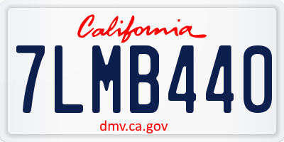CA license plate 7LMB440