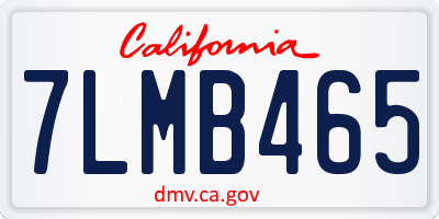 CA license plate 7LMB465