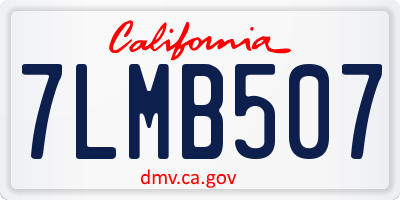 CA license plate 7LMB507