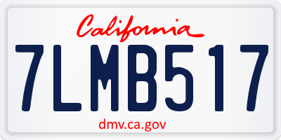 CA license plate 7LMB517