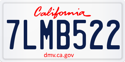 CA license plate 7LMB522
