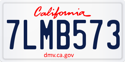 CA license plate 7LMB573