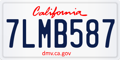 CA license plate 7LMB587