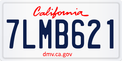CA license plate 7LMB621