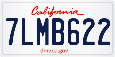 CA license plate 7LMB622