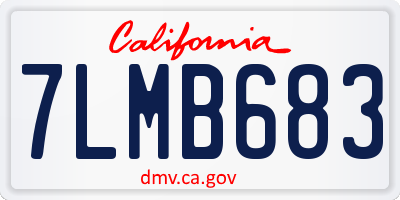 CA license plate 7LMB683