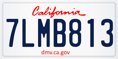 CA license plate 7LMB813
