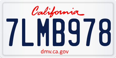 CA license plate 7LMB978