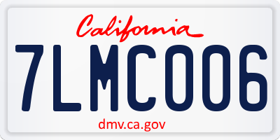 CA license plate 7LMC006