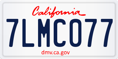 CA license plate 7LMC077