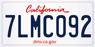 CA license plate 7LMC092