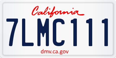 CA license plate 7LMC111