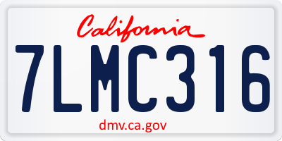 CA license plate 7LMC316