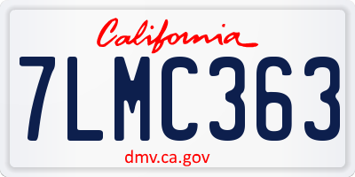 CA license plate 7LMC363