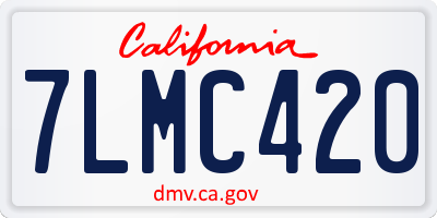 CA license plate 7LMC420