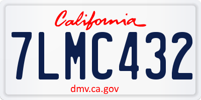 CA license plate 7LMC432