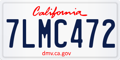 CA license plate 7LMC472