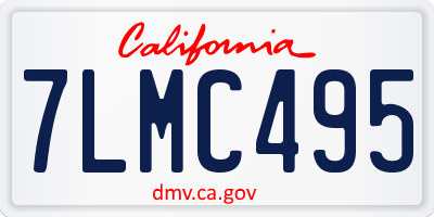 CA license plate 7LMC495
