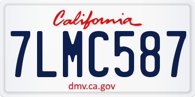 CA license plate 7LMC587