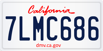 CA license plate 7LMC686