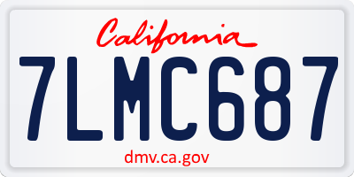 CA license plate 7LMC687