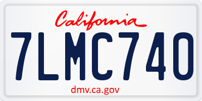 CA license plate 7LMC740