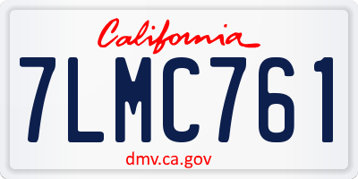 CA license plate 7LMC761