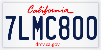 CA license plate 7LMC800